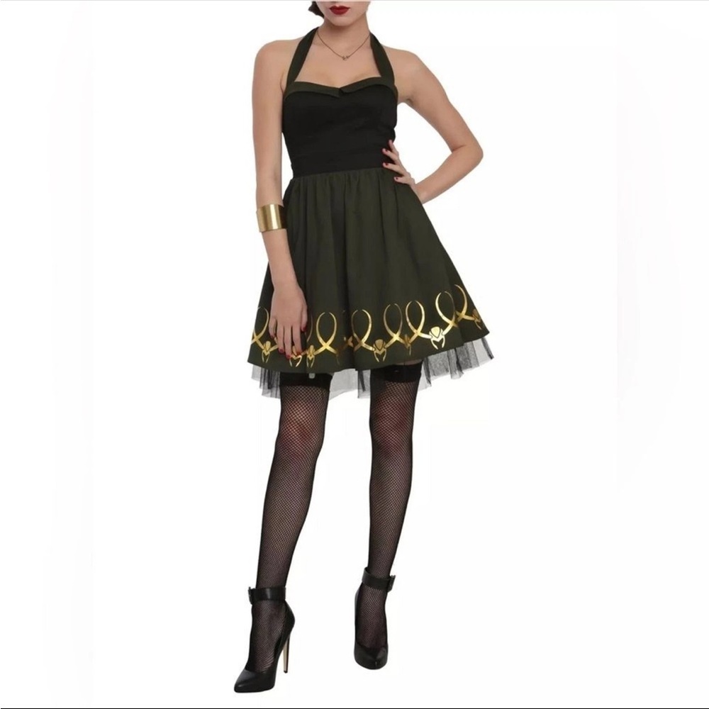Marvel Her Universe LOKI Dress Halter Limited Edition Green & Black Cosplay | S